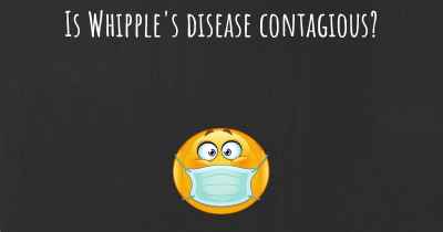 Is Whipple's disease contagious?