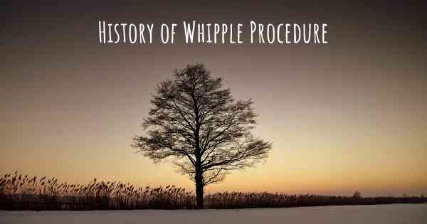 History of Whipple Procedure