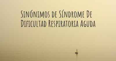 Sinónimos de Síndrome De Dificultad Respiratoria Aguda