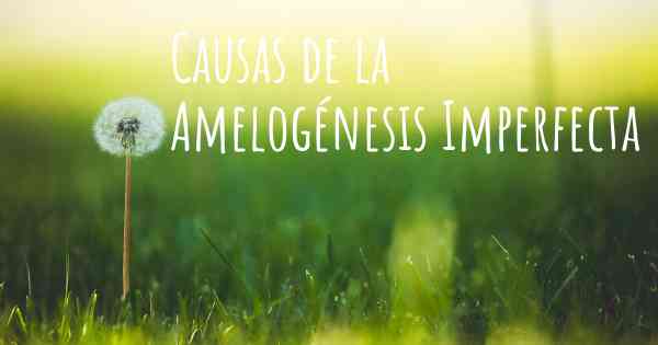 Causas de la Amelogénesis Imperfecta