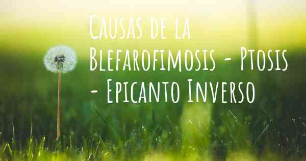 Causas de la Blefarofimosis - Ptosis - Epicanto Inverso