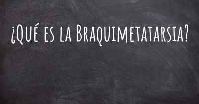 ¿Qué es la Braquimetatarsia?