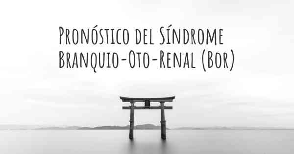 Pronóstico del Síndrome Branquio-Oto-Renal (Bor)