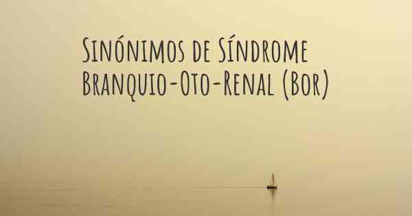 Sinónimos de Síndrome Branquio-Oto-Renal (Bor)