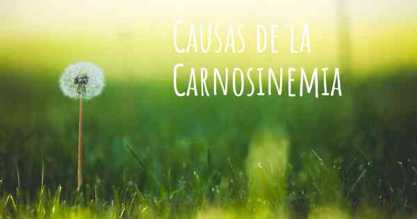 Causas de la Carnosinemia