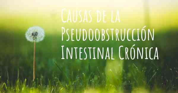 Causas de la Pseudoobstrucción Intestinal Crónica