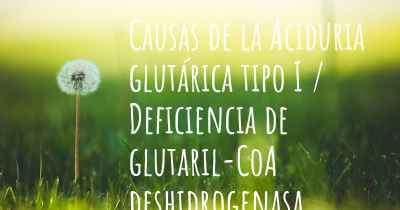 Causas de la Aciduria glutárica tipo I / Deficiencia de glutaril-CoA deshidrogenasa
