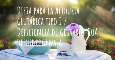 Dieta para la Aciduria glutárica tipo I / Deficiencia de glutaril-CoA deshidrogenasa