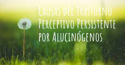 Causas del Trastorno Perceptivo Persistente por Alucinógenos