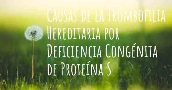 Causas de la Trombofilia Hereditaria por Deficiencia Congénita de Proteína S