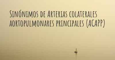 Sinónimos de Arterias colaterales aortopulmonares principales (ACAPP)