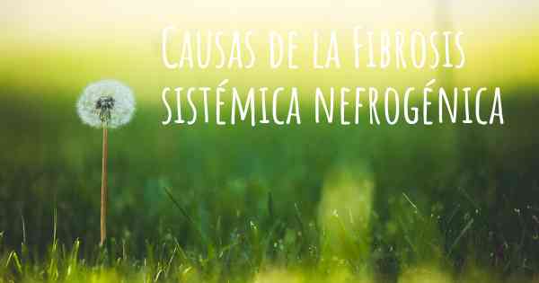 Causas de la Fibrosis sistémica nefrogénica