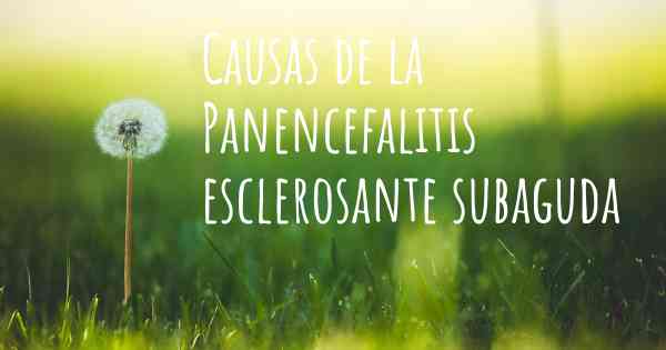 Causas de la Panencefalitis esclerosante subaguda
