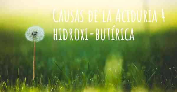 Causas de la Aciduria 4 hidroxi-butírica