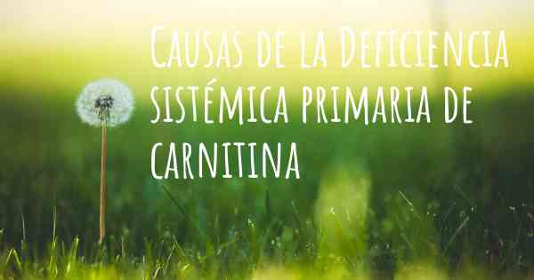 Causas de la Deficiencia sistémica primaria de carnitina