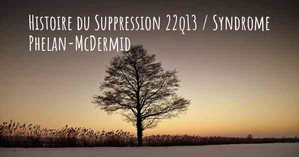Histoire du Suppression 22q13 / Syndrome Phelan-McDermid