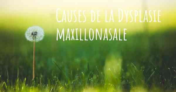 Causes de la Dysplasie maxillonasale