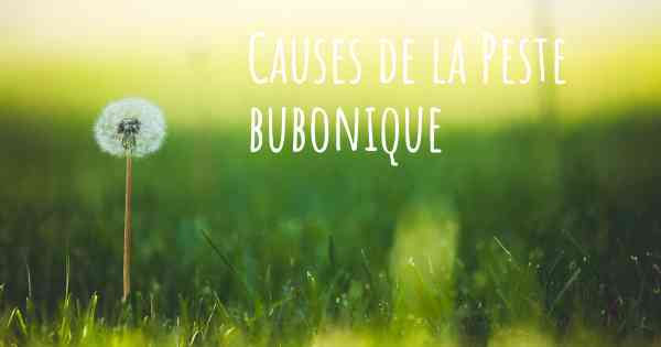 Causes de la Peste bubonique