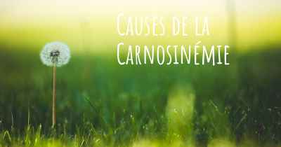 Causes de la Carnosinémie