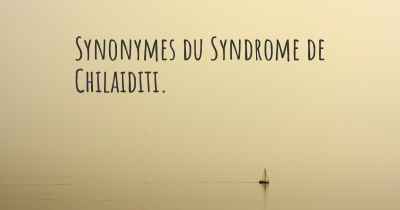 Synonymes du Syndrome de Chilaiditi. 