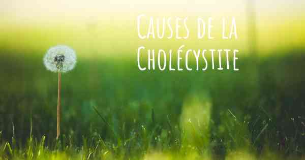 Causes de la Cholécystite