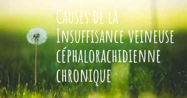 Causes de la Insuffisance veineuse céphalorachidienne chronique