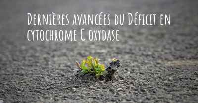 Dernières avancées du Déficit en cytochrome C oxydase