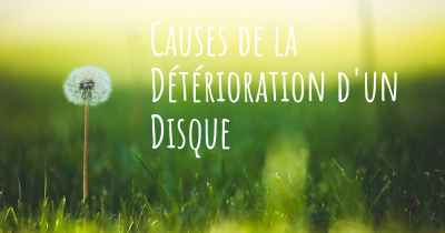 Causes de la Détérioration d'un Disque