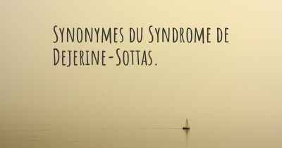 Synonymes du Syndrome de Dejerine-Sottas. 