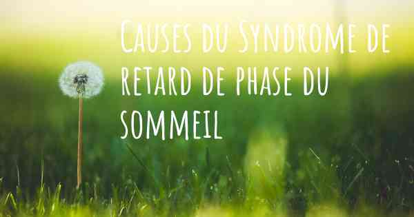 Causes du Syndrome de retard de phase du sommeil