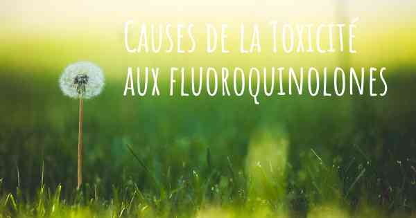 Causes de la Toxicité aux fluoroquinolones