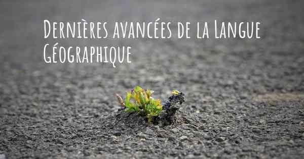 Dernières avancées de la Langue Géographique