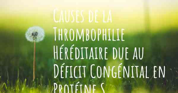 Causes de la Thrombophilie Héréditaire due au Déficit Congénital en Protéine S