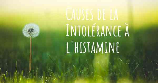 Causes de la Intolérance à l'histamine