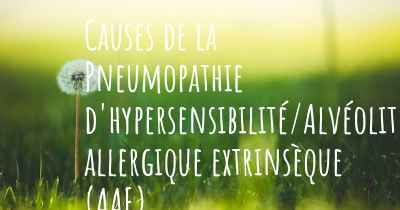 Causes de la Pneumopathie d'hypersensibilité/Alvéolite allergique extrinsèque (AAE)