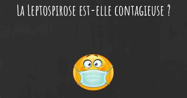 La Leptospirose est-elle contagieuse ?