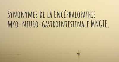 Synonymes de la Encéphalopathie myo-neuro-gastrointestinale MNGIE. 