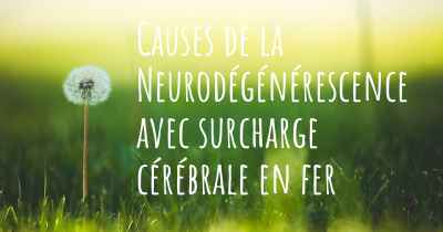 Causes de la Neurodégénérescence avec surcharge cérébrale en fer