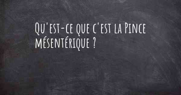 Qu'est-ce que c'est la Pince mésentérique ?