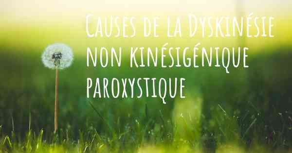 Causes de la Dyskinésie non kinésigénique paroxystique