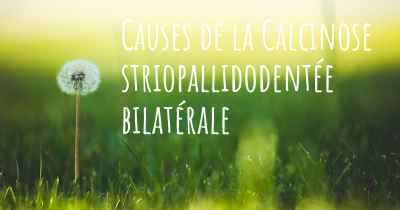 Causes de la Calcinose striopallidodentée bilatérale