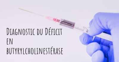 Diagnostic du Déficit en butyrylcholinestérase