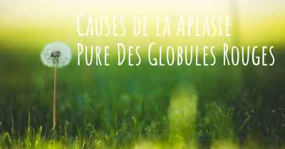 Causes de la Aplasie Pure Des Globules Rouges