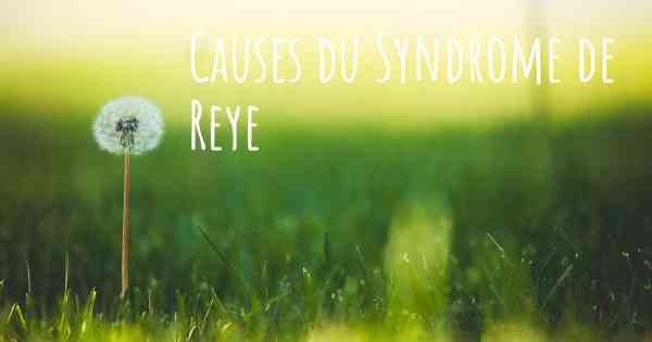Causes du Syndrome de Reye