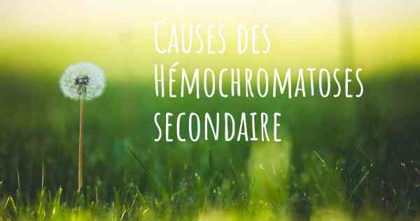 Causes des Hémochromatoses secondaire