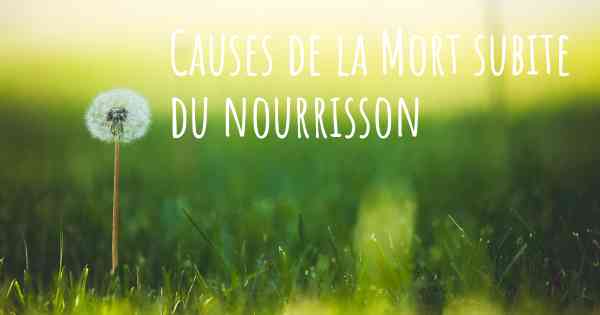 Causes de la Mort subite du nourrisson