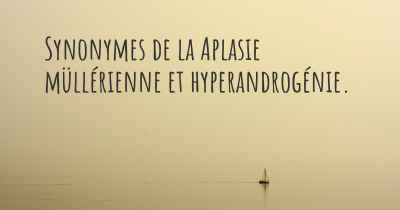 Synonymes de la Aplasie müllérienne et hyperandrogénie. 