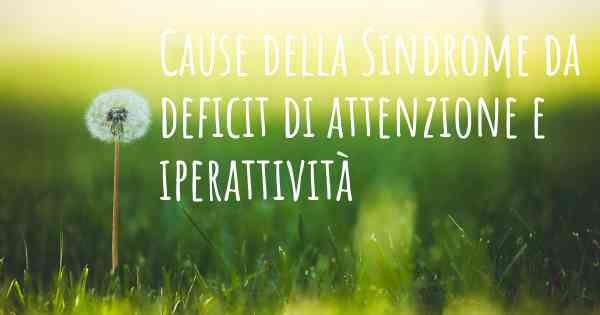 Cause della Sindrome da deficit di attenzione e iperattività