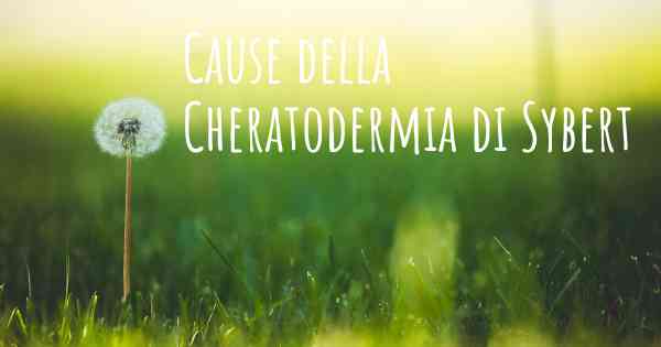 Cause della Cheratodermia di Sybert