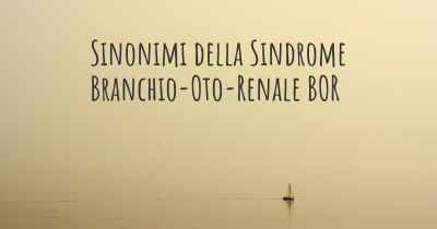 Sinonimi della Sindrome Branchio-Oto-Renale BOR